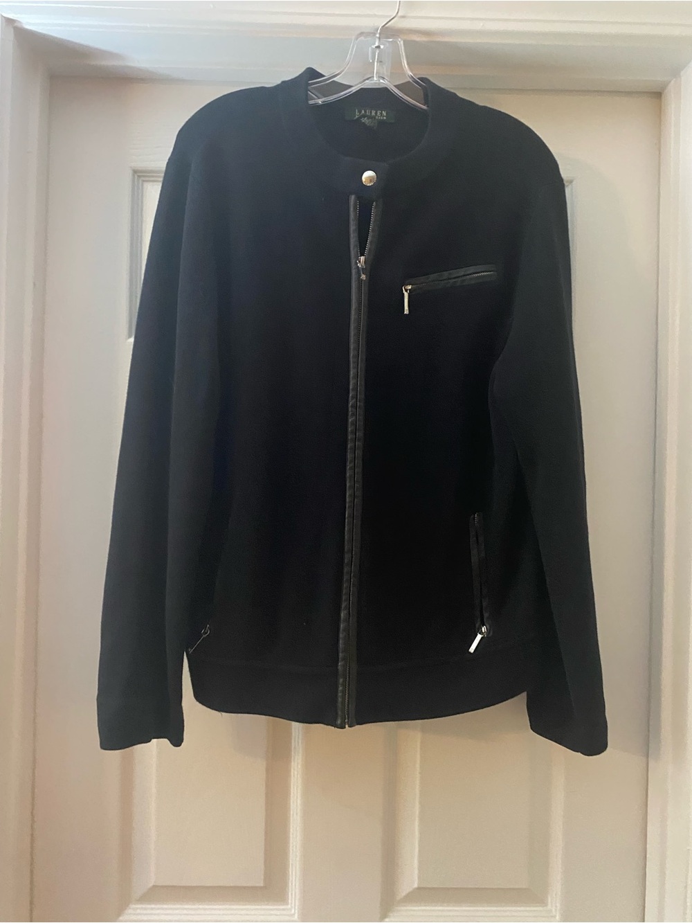 Lauren Ralph Lauren Black Zip-Front Women’s Jacket. Pockets. XL